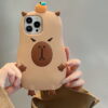 Cartoon Capybara Silicone Phone Case for Apple iPhone Model