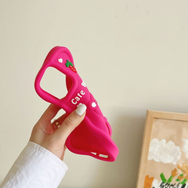 Pinchable Butt Strawberry Bear Silicone Phone Cover for Apple iPhone Model