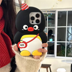 3D Cartoon Penguin Silicone Phone Case for Apple iPhone Model