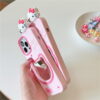 Pink Hello Kitty with Mirror Silicone Phone Cover for Apple iPhone Models