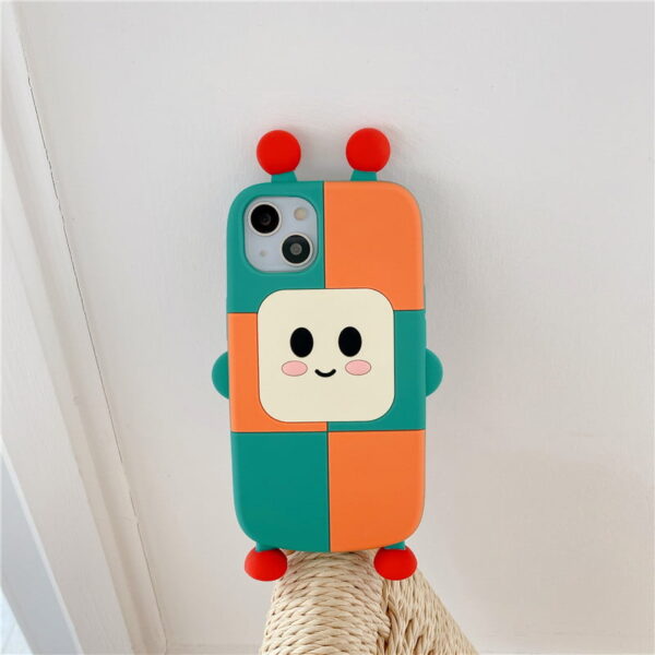 Stitching Color Silicone Robot Phone Shell for Apple iPhone Models