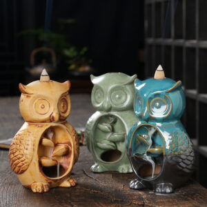 Cute Owl Ceramic Unique Backflow Incense Burner Cute Owl Ceramic Unique Backflow Incense Burner