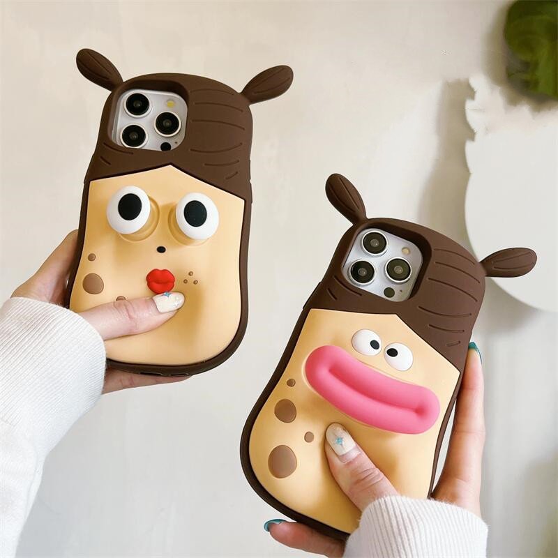 Fun Pinch Girl Silicone Cell Phone Shell for Apple iPhone Models