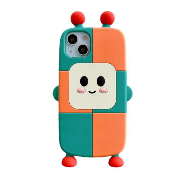 Stitching Color Silicone Robot Phone Shell for Apple iPhone Models
