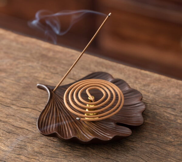 Bodhi Leaves Ginkgo Leaves Ceramic Stick Incense Holder Bodhi Leaves Ginkgo Leaves Ceramic Stick Incense Holder