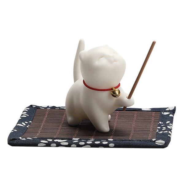 Cute Cat Ceramic Incense Stick Holder Burner