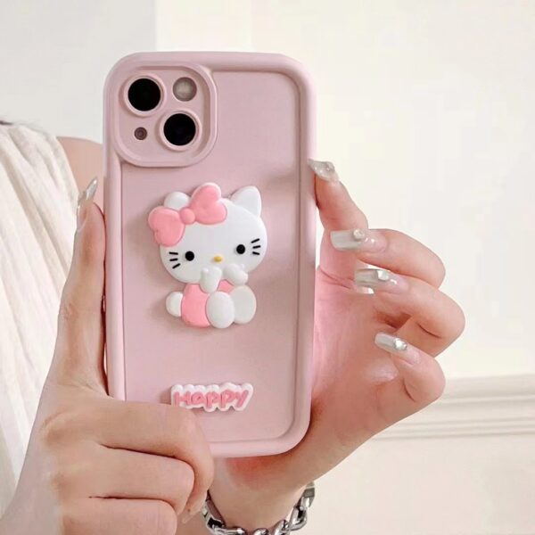 Happy Hello Kitty TPU Phone Case for Apple iPhone Models