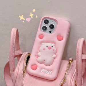 Pink Pig Silicone Phone Cover for Apple iPhone Models Pink Pig Silicone Phone Cover for Apple iPhone Models