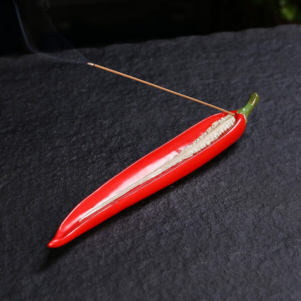Pepper With Pepper Seeds Ceramic Incense Stick Holder