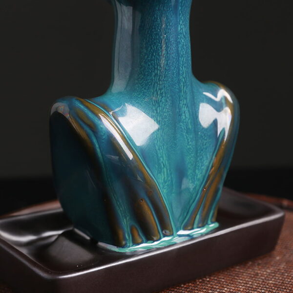 Lady Statue Ceramic Reverse Smoke Incense Burner