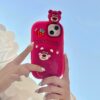 O1CN01VMkGQ11jt8hUnVdyF_!!2214609204605-0-cib Buttocks Raised Strawberry Bear Silicone Phone Shell for Apple iPhone Model