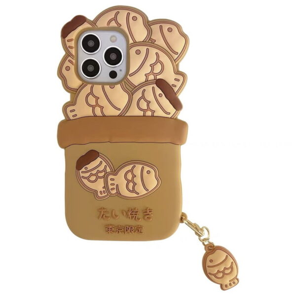 3D Cartoon Taiyaki Silicone Cell Phone Case for Apple iPhone Model