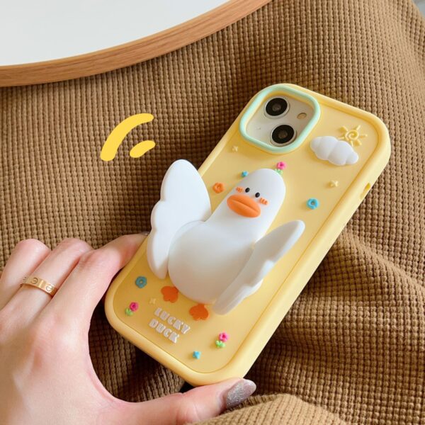 O1CN01W4jTLh2EnsHzhR8Pr_!!2209968898790-0-cib 3D Lucky Duck Silicone Phone Shell for Apple iPhone Models