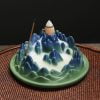 Hill Mountain Blue Green Ceramic Stick Backflow Incense Burner - Image 2