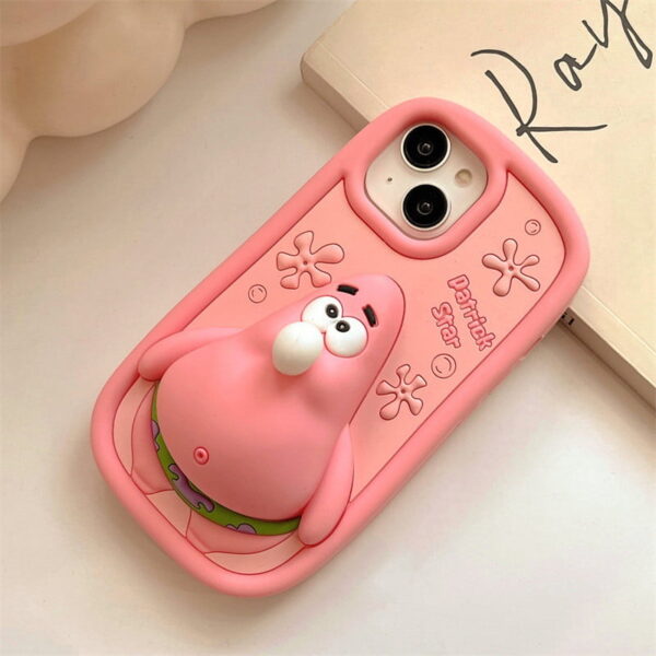 Pink 3D Patrick Star Silicone Phone Cover for Apple iPhone Model