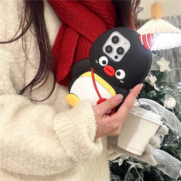 3D Cartoon Penguin Silicone Phone Case for Apple iPhone Model