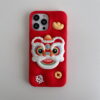 Cute Cartoon Lion Silicone Phone Cover With Bracket for Apple iPhone Models