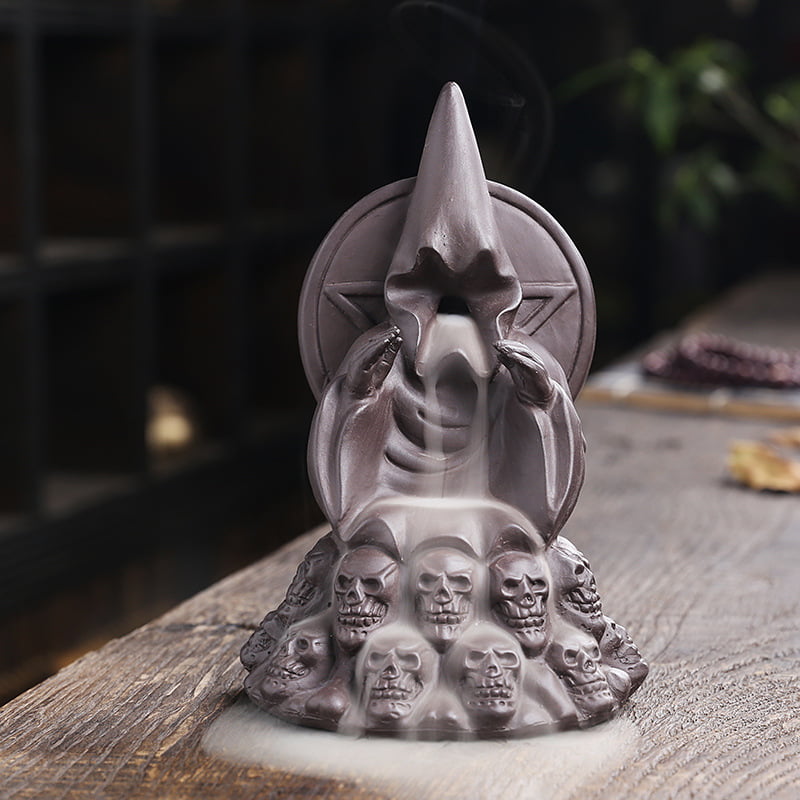 Wizard Skull Coffee Ceramic Incense Fountain Smoke Waterfall