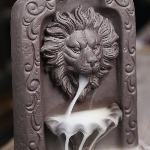 Ancient Roman Lion Ceramic Hand-made Incense Fountain Burner