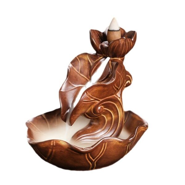 O1CN01YFQJzQ1kW4PcU1Tz6_!!2551464690-0-cib Retro Lotus Flower Lotus Leaf Ceramic Reverse Smoke Incense Holder