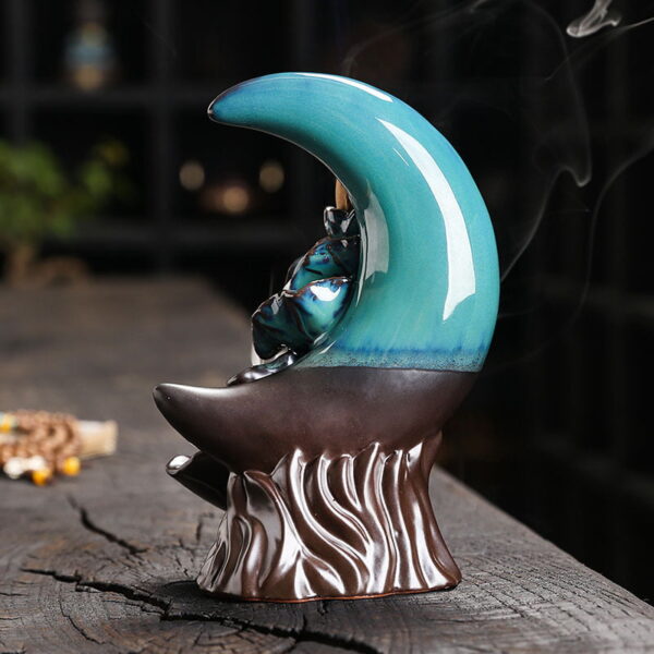 O1CN01YKu0141kW4OuKjqjZ_!!2551464690-0-cib Crescent Moon Lotus Flower Lotus Leaf Ceramic Backflow Stick Incense Holder