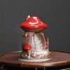 Red Mushroom Ceramic Back Burning Incense Burner - Image 4