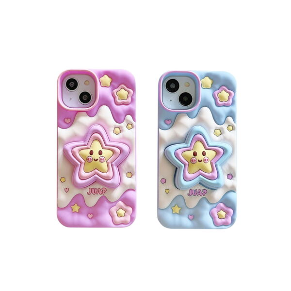 Cute Star Stand Silicone Phone Cover for Apple iPhone Models