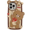3D Love Bear Silicone Phone Cover for Apple iPhone Model