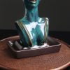 Lady Statue Ceramic Reverse Smoke Incense Burner - Image 4