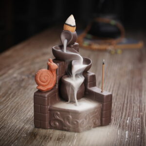 Snail City Wall Clay Pot Ceramic Backflow Incense Burner