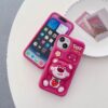 Rose Strawberry Bear Silicone Phone Cover for Apple iPhone Models