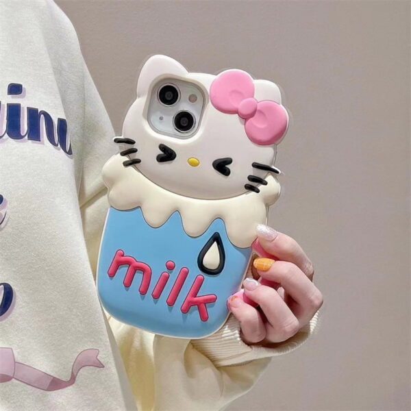 Milk Hello Kitty Silicone Phone Shell for Apple iPhone Model