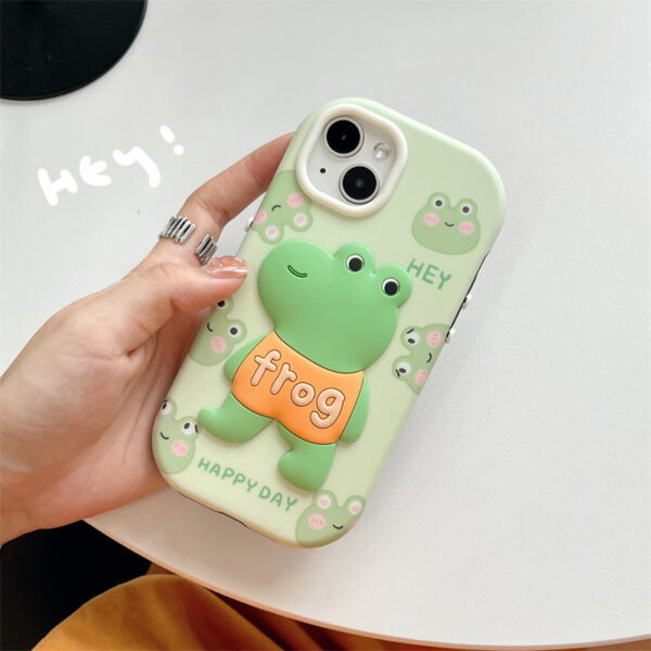 3D Green Frog Silicone Cell Phone Cover for Apple iPhone Model 3D Green Frog Silicone Cell Phone Cover for Apple iPhone Model