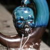 Crescent Moon Skull Ceramic Incense Waterfall Fountain Backflow Burner