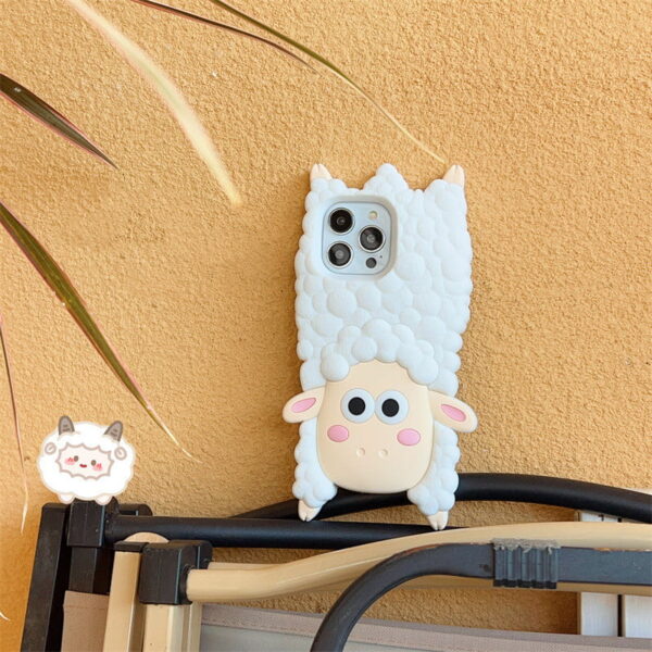 3D White Sheep Silicone Phone Cover for Apple iPhone Model