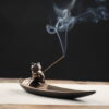 Frog Fishing Boat Ceramic Incense Stick Holder