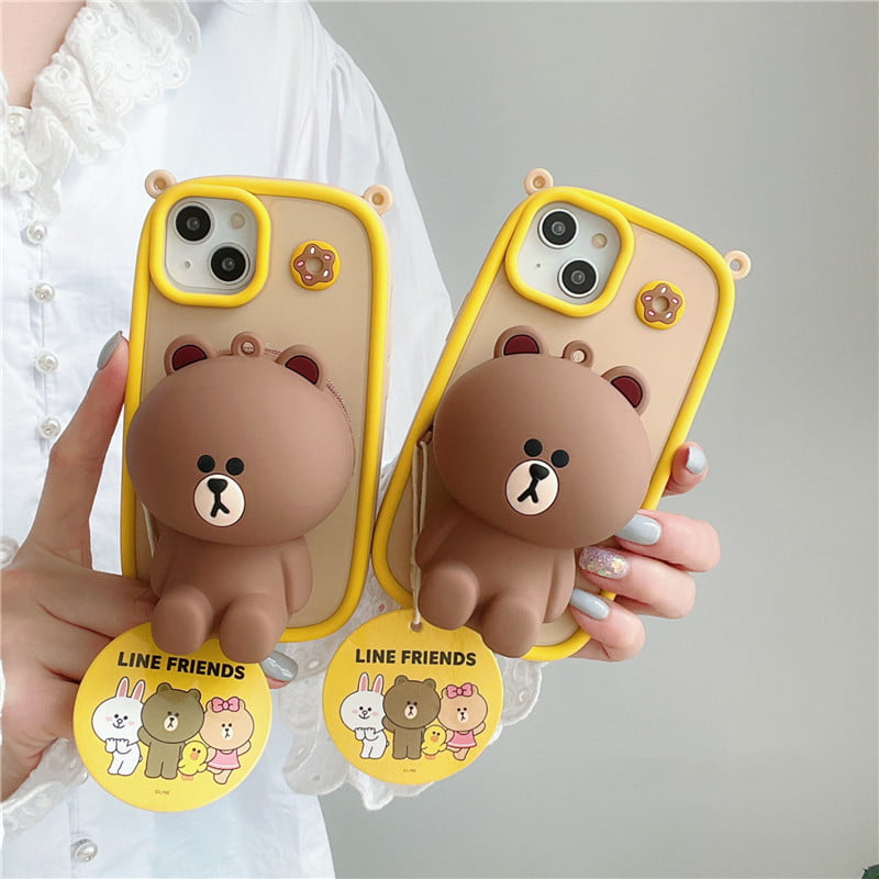 Coin Purse Bear Silicone Phone Case for Apple iPhone Models