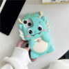 Cyan 3D Cute Dragon Silicone Phone Case for Apple iPhone Model