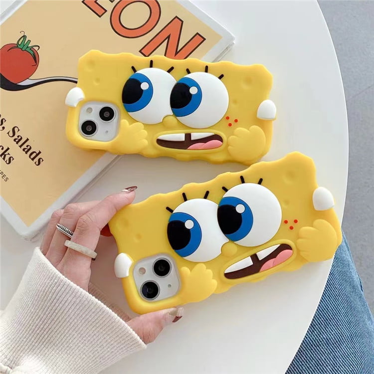 3D Spongebob Silicone Phone Cover for Apple iPhone Model