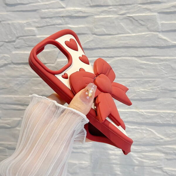 Cute Love Bow Tie Silicone Phone Case for Apple iPhone Model