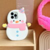 Cute Snowman Silicone Phone Cover for Apple iPhone Model