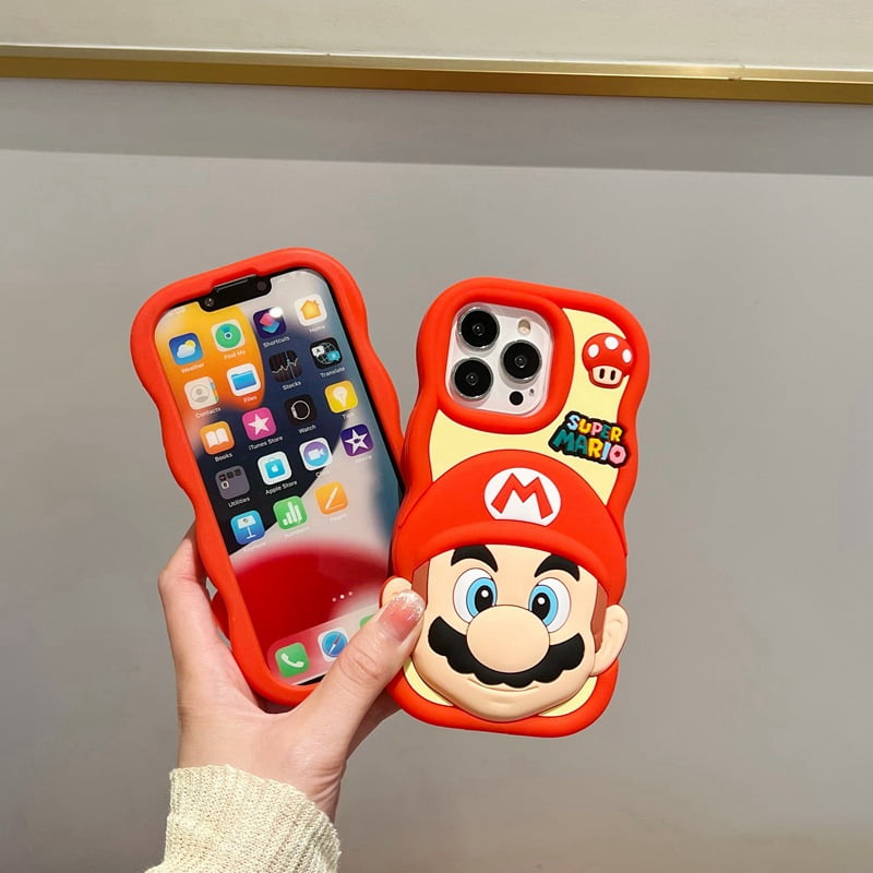 Red Super Mario Silicone Phone Case for Apple iPhone Models