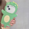 Cute 3D Green Dinosaur Silicone Phone Case for Apple iPhone