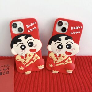 Red Cartoon Crayon Shin-chan Silicone Phone Cover for Apple iPhone Models Red Cartoon Crayon Shin-chan Silicone Phone Cover for Apple iPhone Models