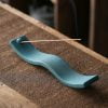 Wave Shape Macaron Color Ceramic Frosted Incense Stick Holder