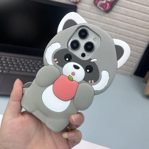 3D Raccoon Liquid Silicone Phone Cover for Apple iPhone Model 3D Raccoon Liquid Silicone Phone Cover for Apple iPhone Model