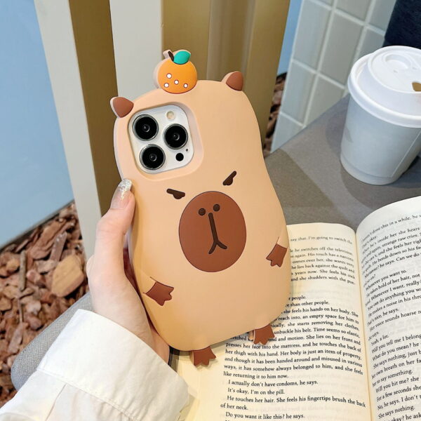 Cartoon Capybara Silicone Phone Case for Apple iPhone Model
