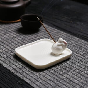 Rabbit Moon Astronaut Ceramic Incense Stick Holder