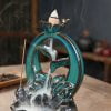 Full Moon Lotus Flower Blue Ceramic Backflow Incense Burner