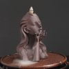 Beautiful Lady Sculpture Ceramic Waterfall Backflow Incense Burner Holder